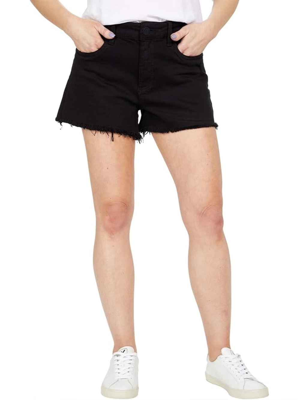 Kut from the Kloth Black Raw-Hem Denim Shorts